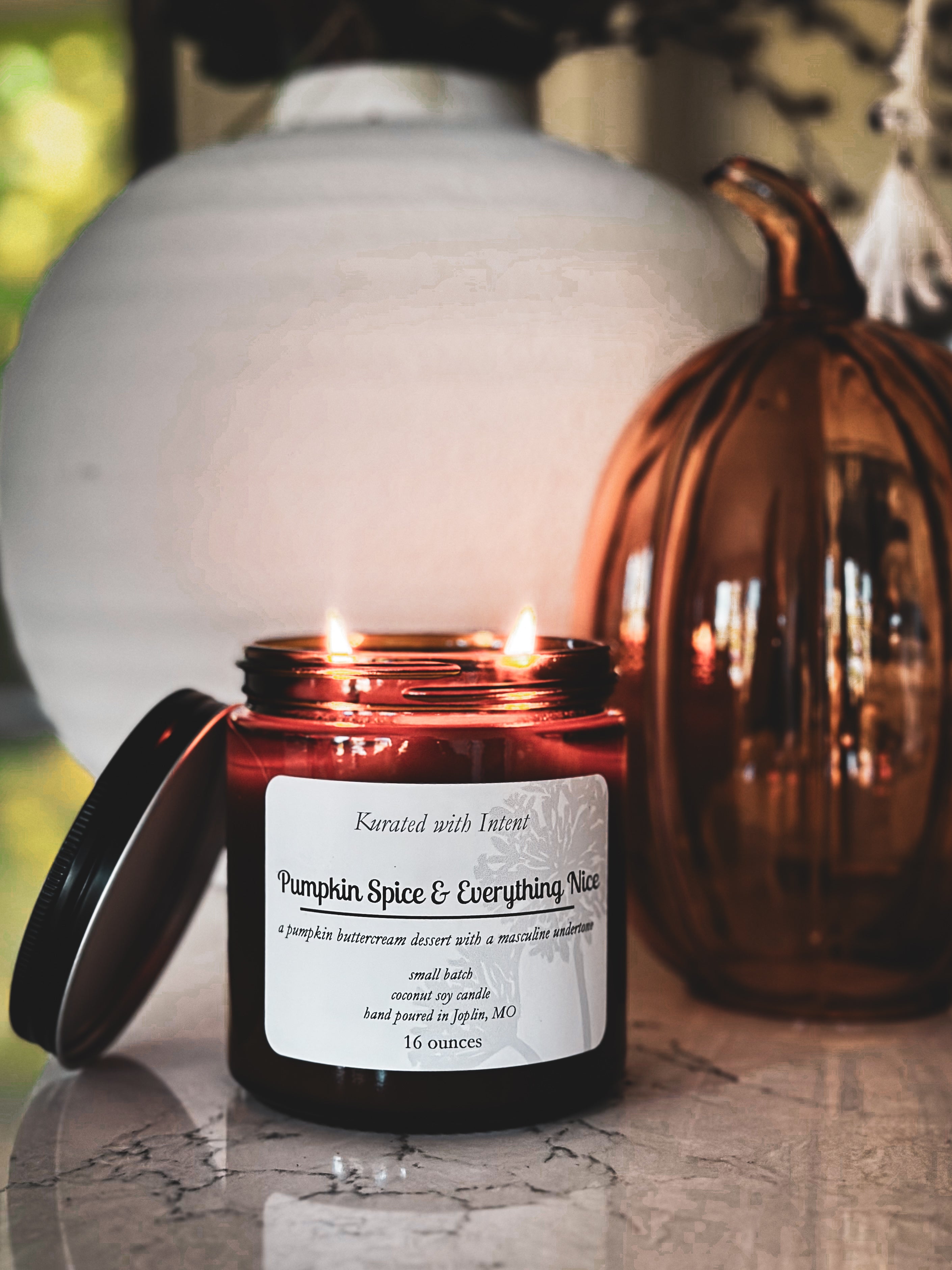 Amber Glass Jar Candle