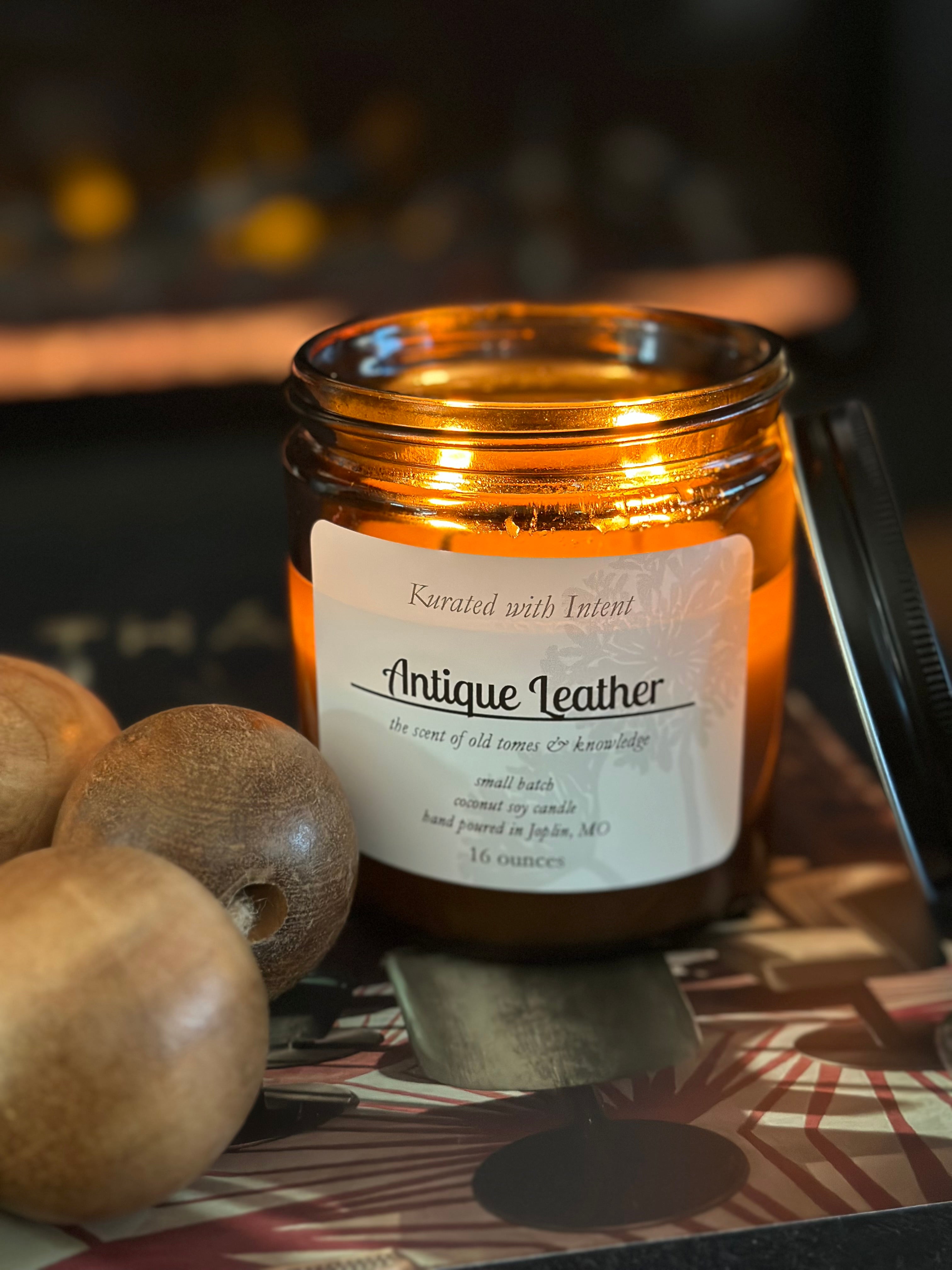 Amber Glass Jar Candle